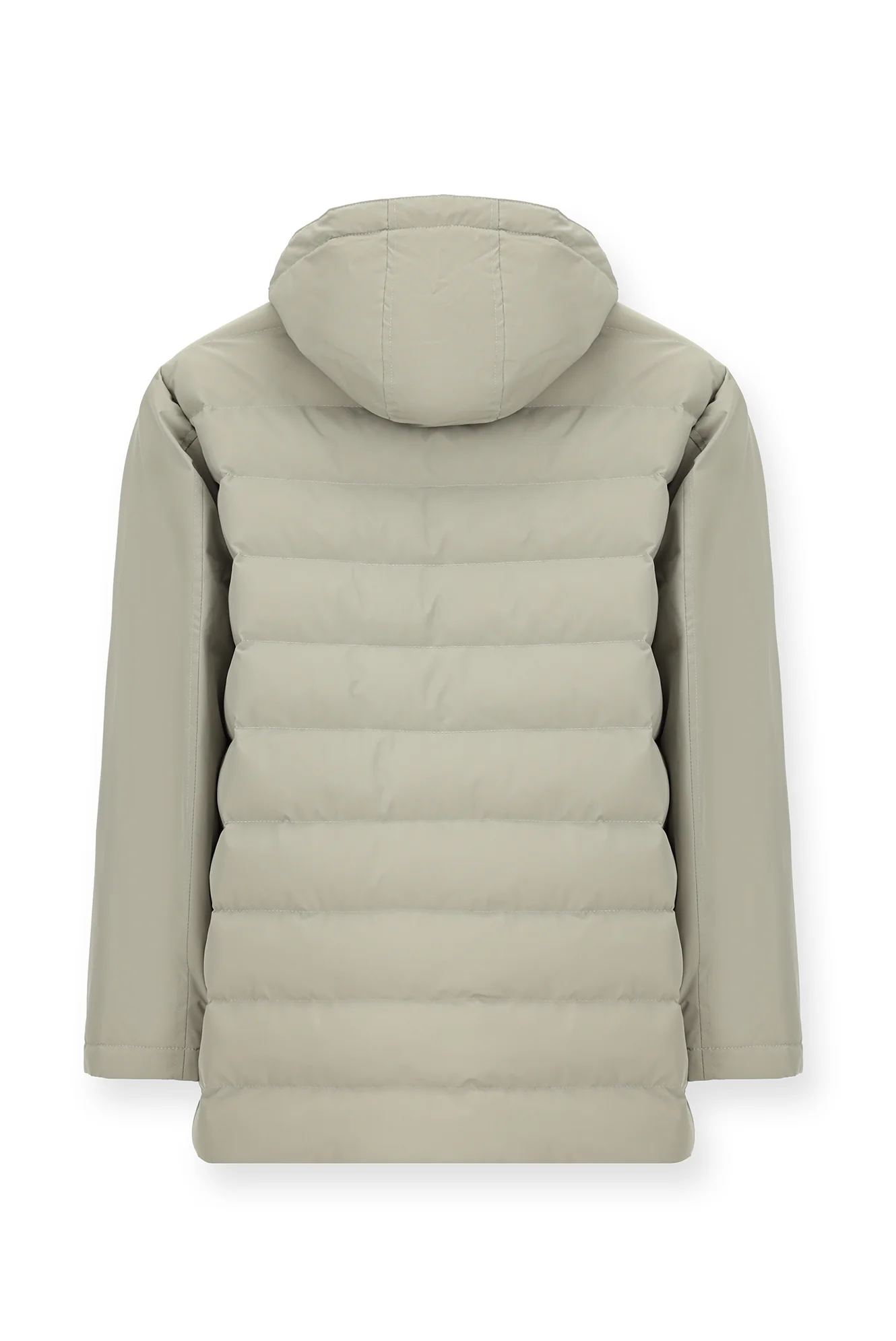 Taş Slim Fit Dar Kesim Kapüşonlu Cepli Fermuarlı Rüzgar Geçirmez Spor Şişme Mont - Image 8