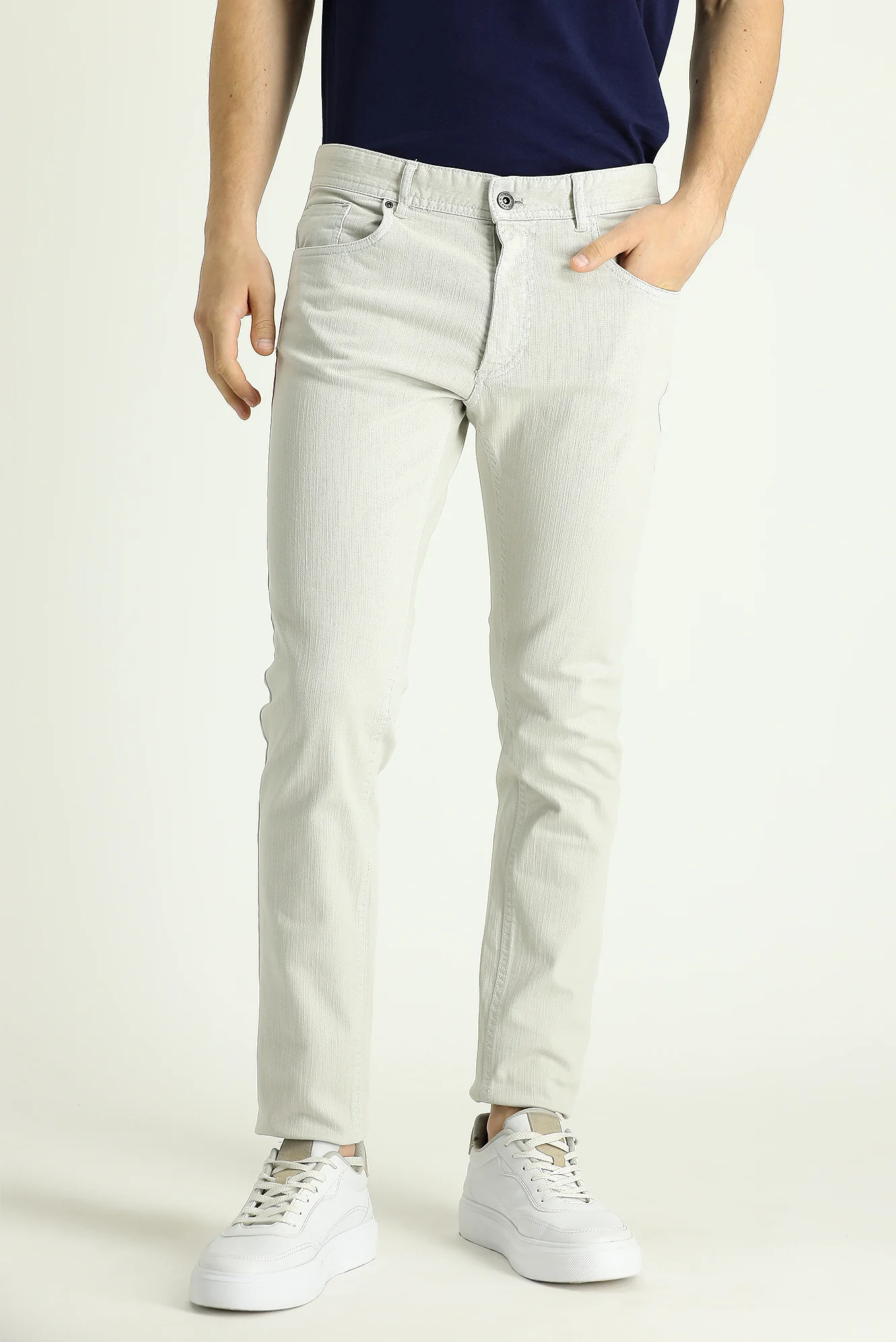 Taş Slim Fit Dar Kesim Likralı Kanvas / Chino Pantolon - Image 3