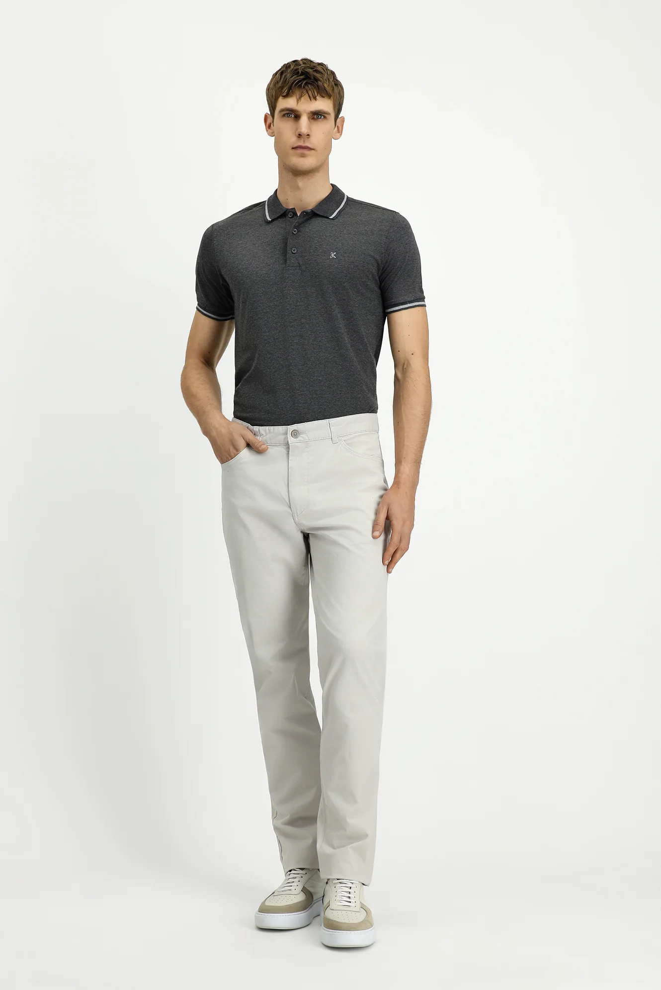 Taş Slim Fit Dar Kesim Likralı Kanvas / Chino Pantolon