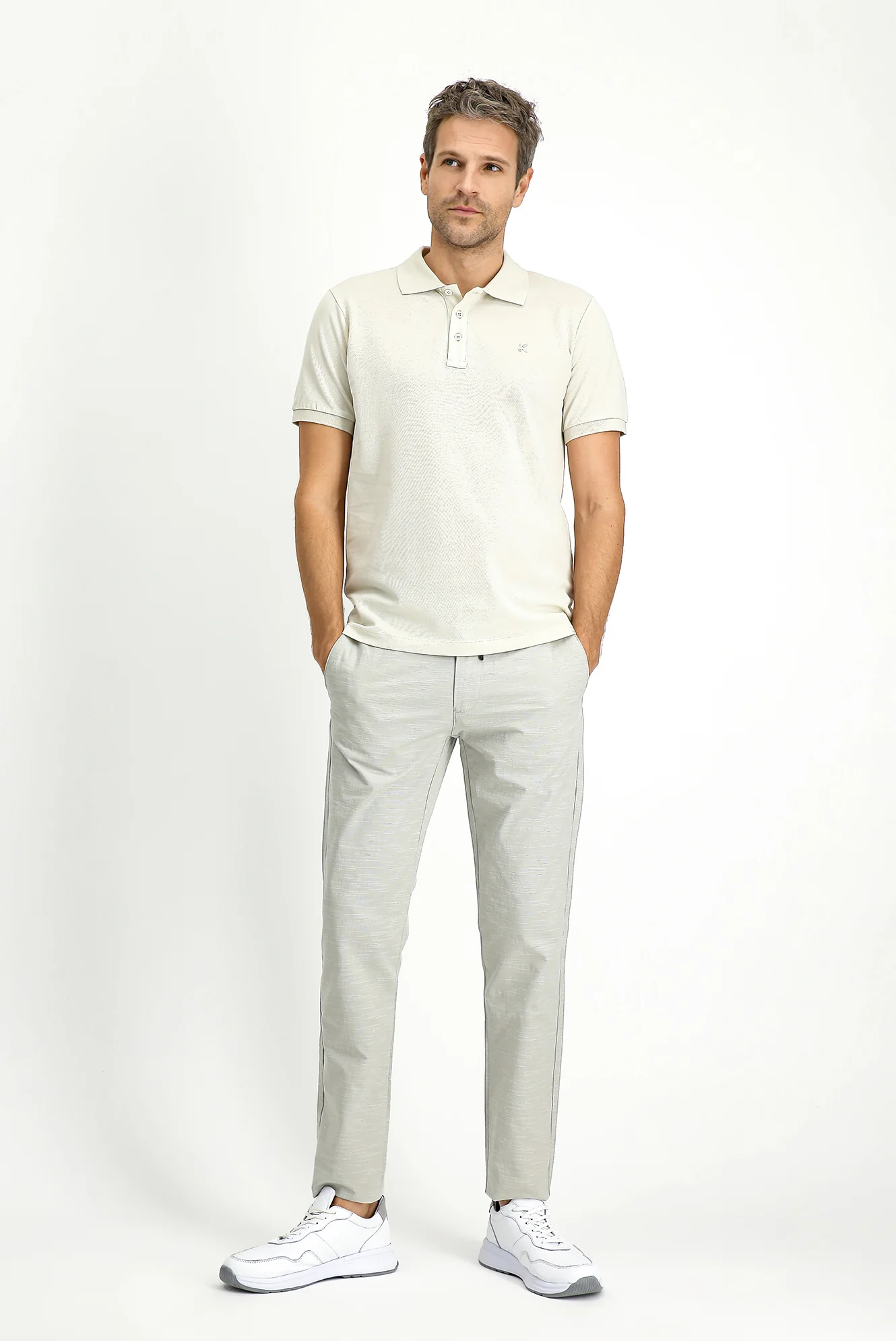 Taş Slim Fit Dar Kesim Pamuk Kıvrılmaz Polo Yaka Tişört - Image 2