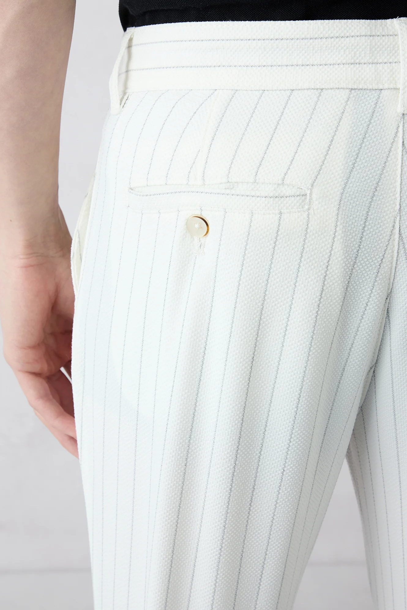 Taş Straight Slim Fit Çizgili Likralı Esnek Yan Cepli Likralı Kanvas / Chino Pantolon - Image 5