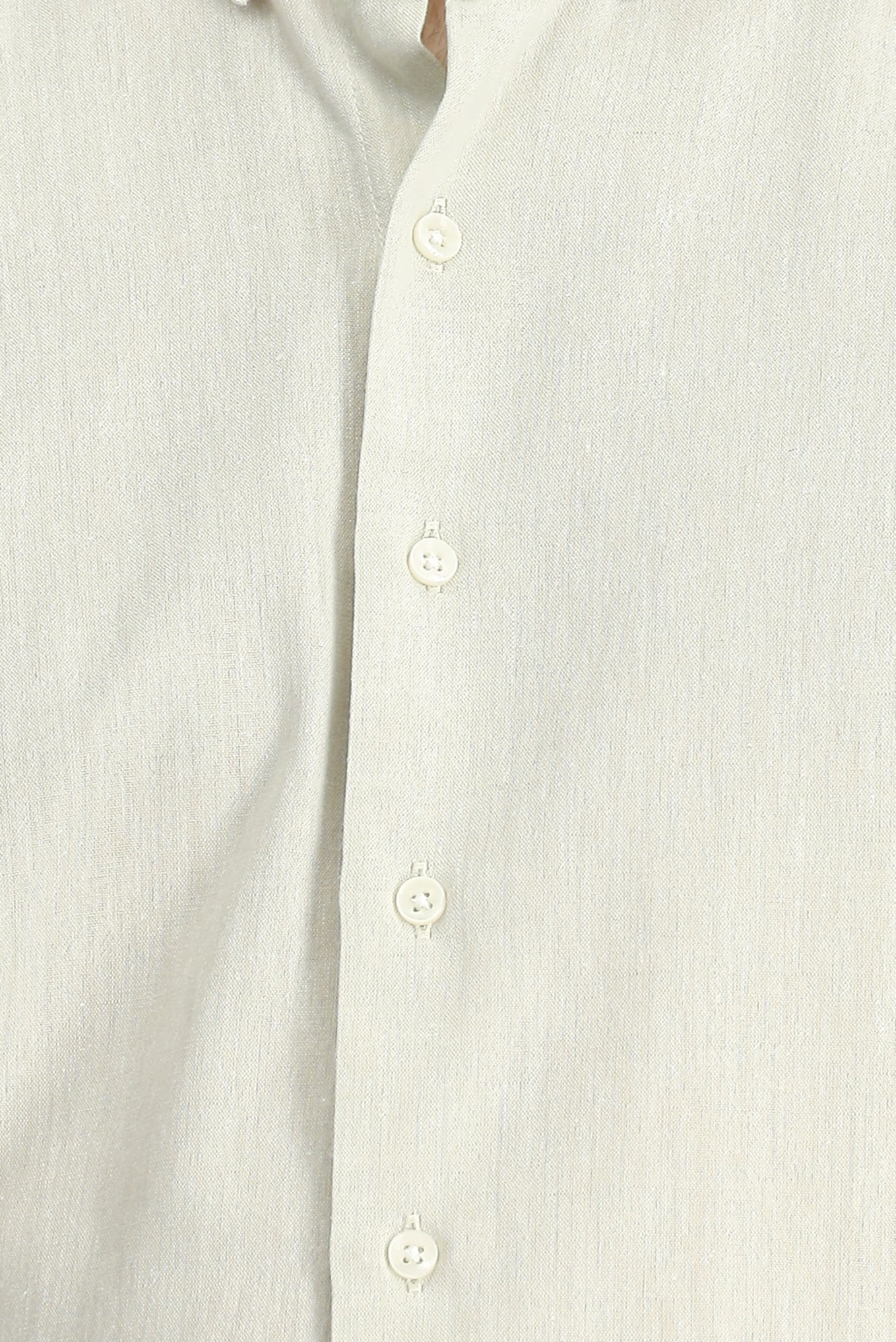 Taş Uzun Kol Slim Fit Dar Kesim Pamuklu Keten Düğmeli Yaka Gömlek - Image 6