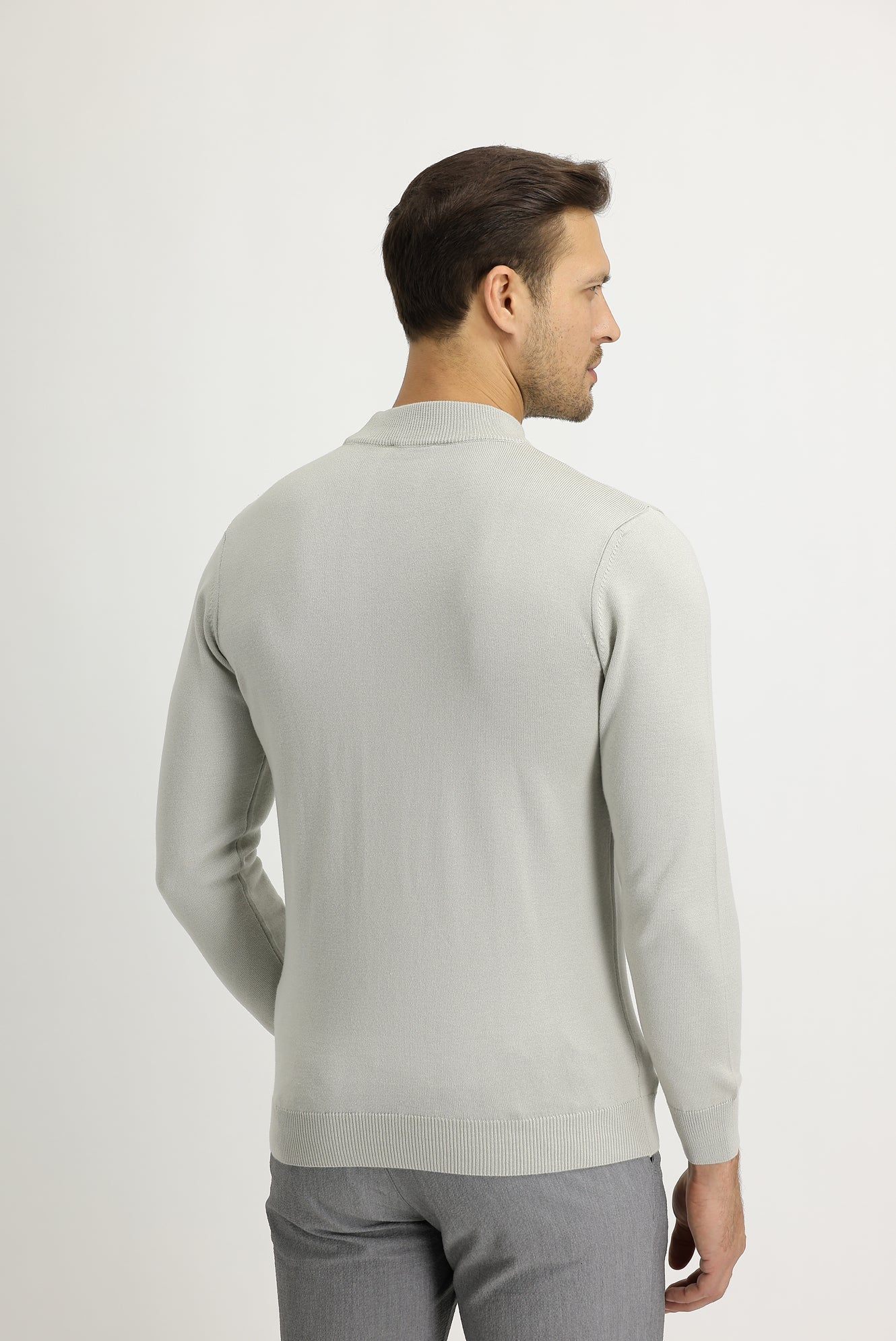 Taş Yarım Balıkçı Yaka Regular Fit Triko Kazak - Image 4
