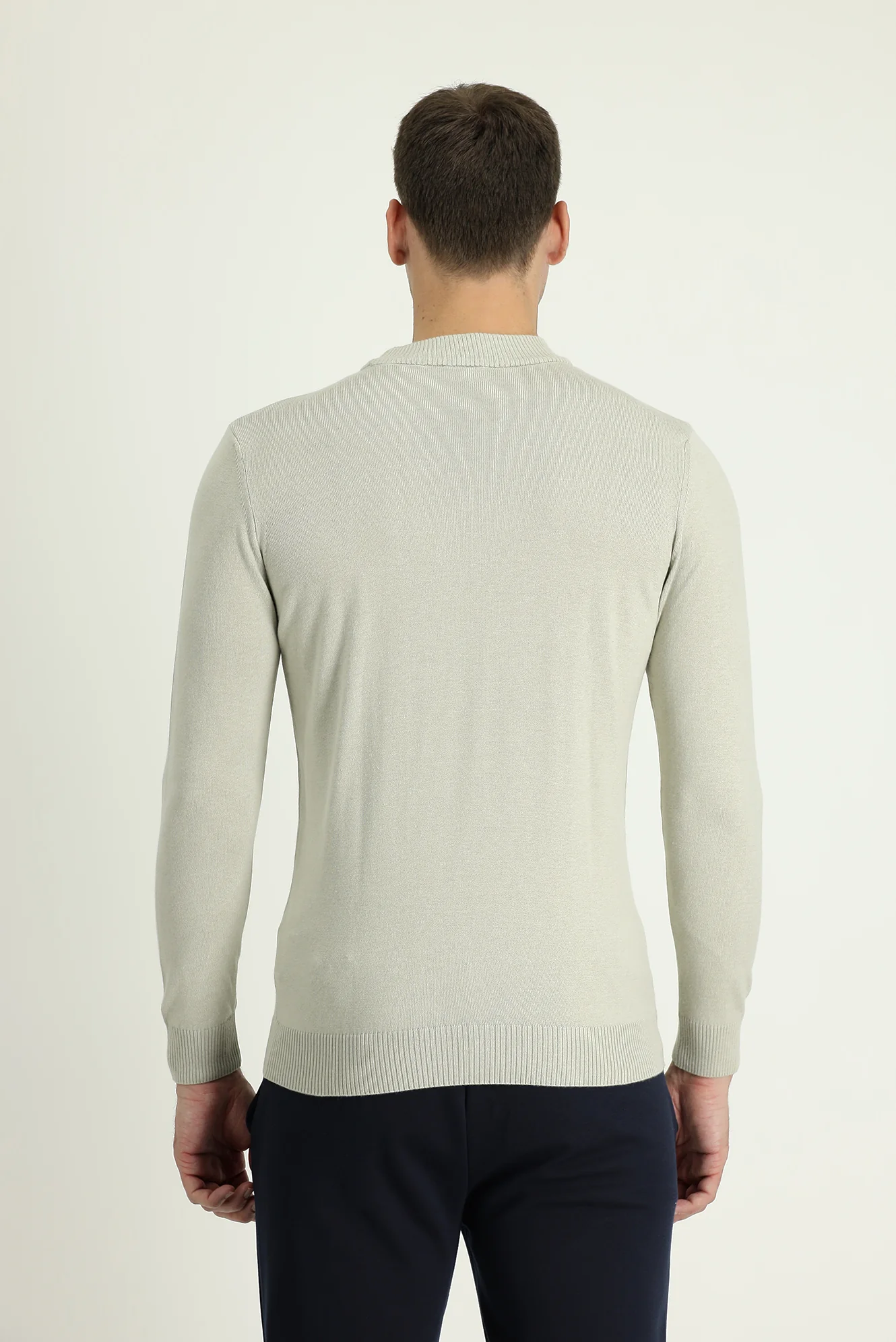 Taş Yarım Balıkçı Yaka Regular Fit Triko Kazak - Image 3