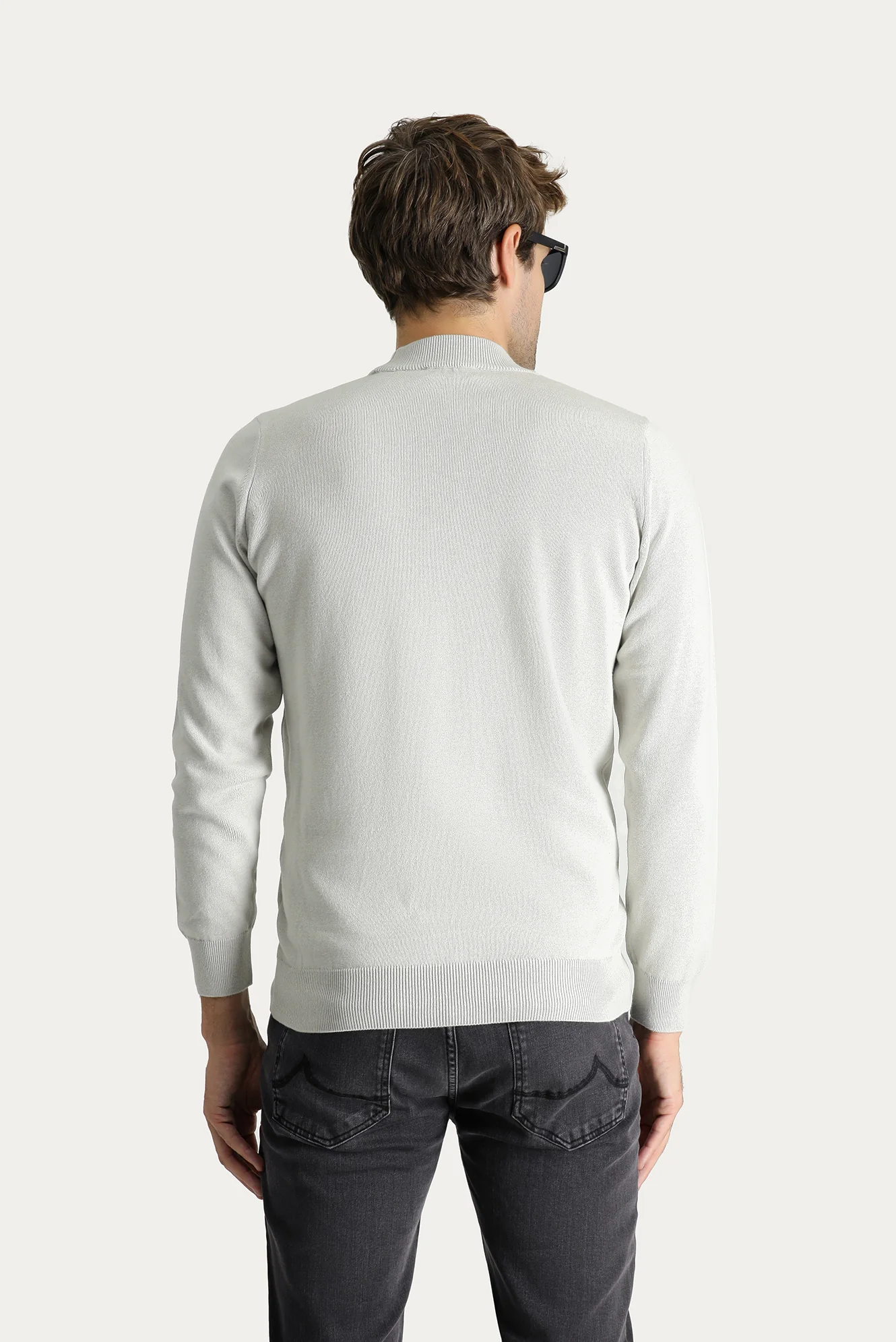 Taş Yarım Balıkçı Yaka Slim Fit Dar Kesim Pamuklu Triko Kazak - Image 4