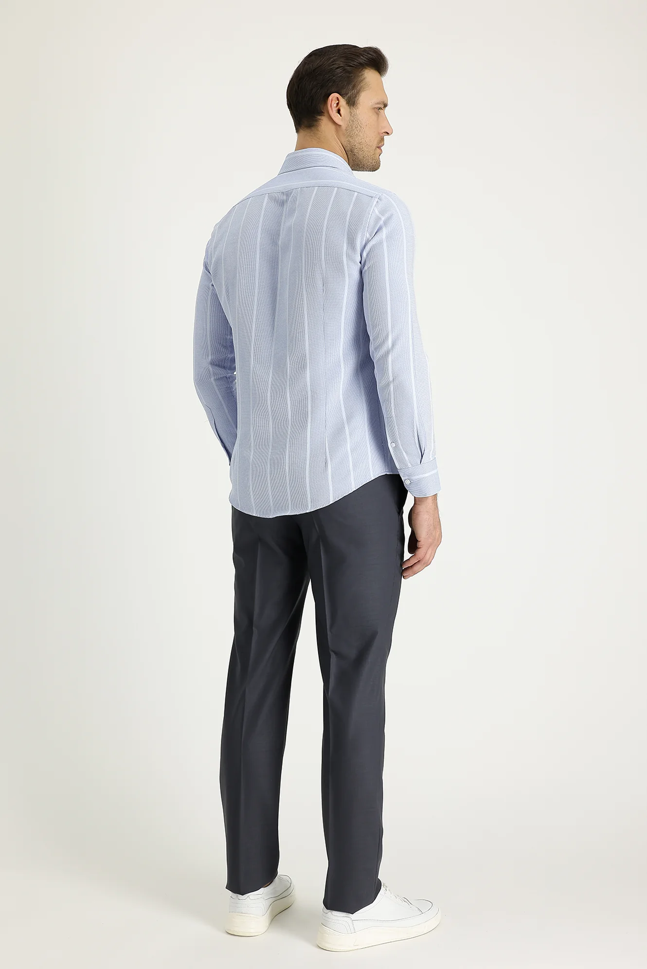Titanyum Gri 6 Drop Regular Fit Standart Kesim Yünlü Klasik Kumaş Pantolon - Image 3