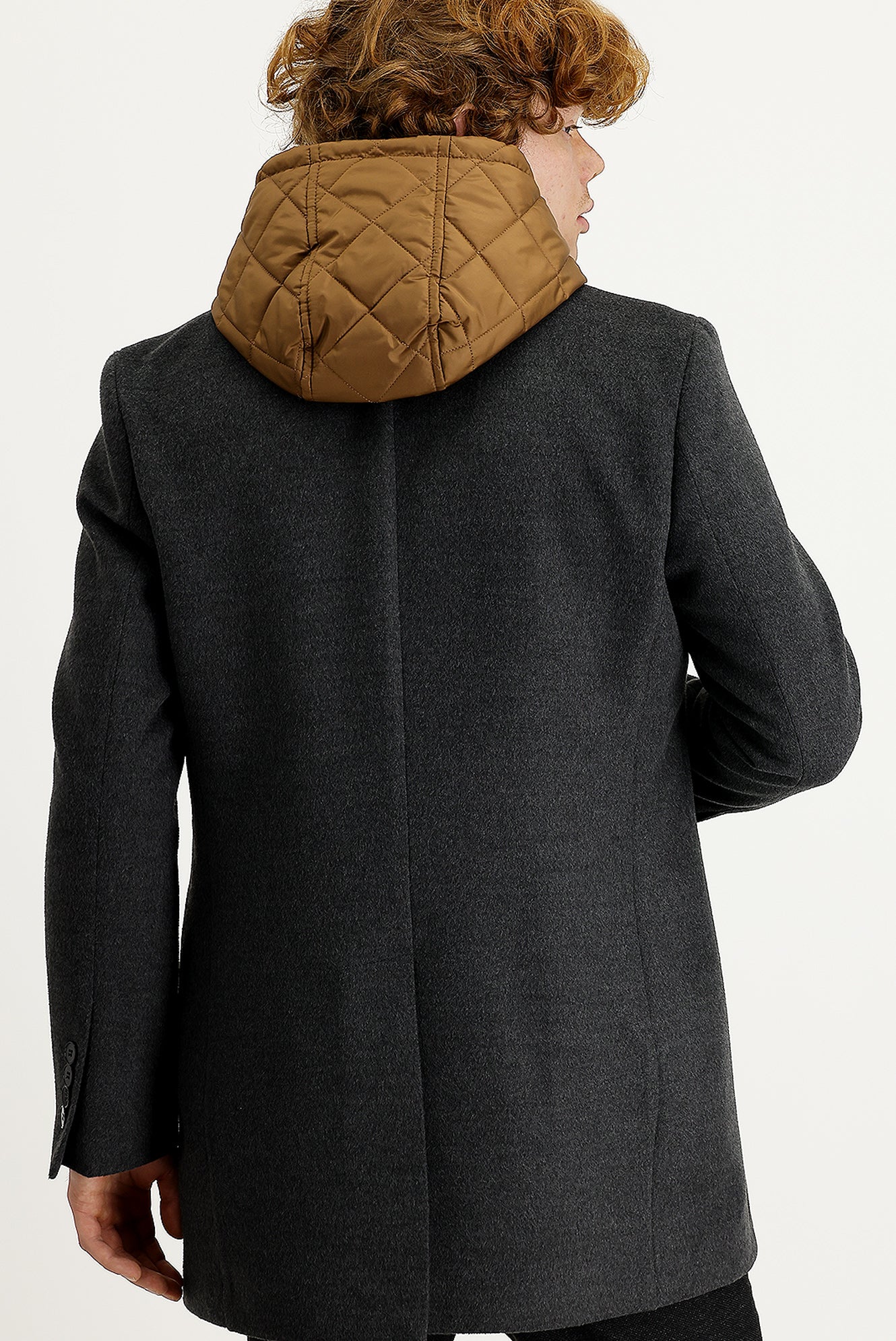 Titanyum Gri Slim Fit Dar Kesim Yelekli Kaban - Image 4