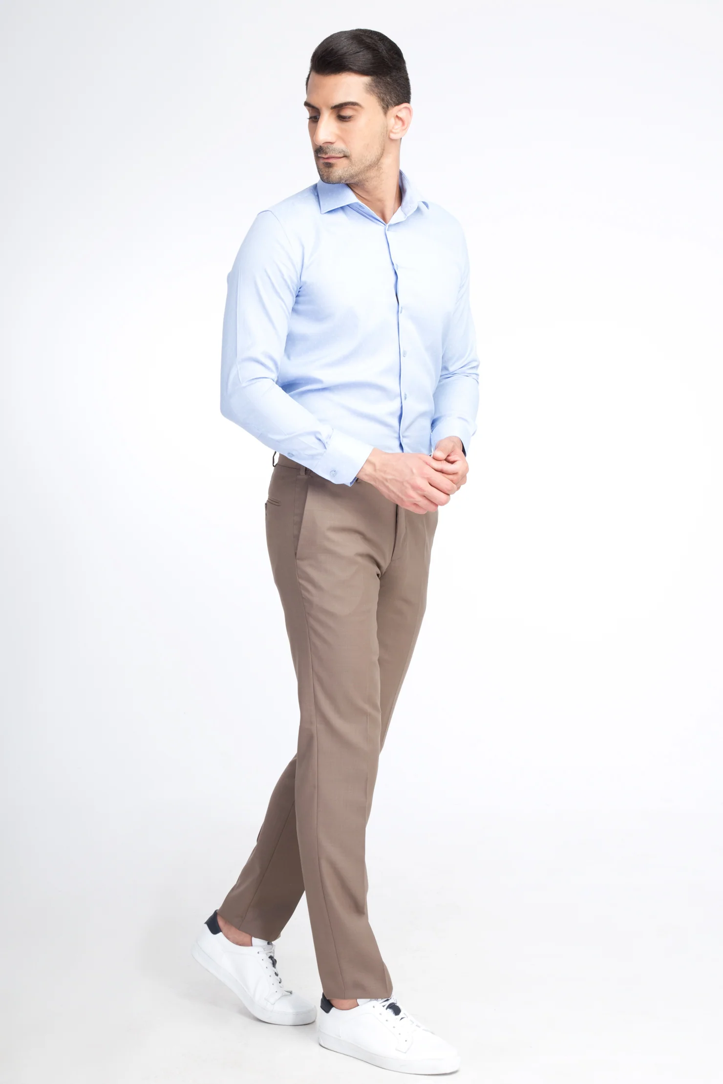 Toprak 7 Drop Slim Fit Dar Kesim Yünlü Klasik Kumaş Pantolon