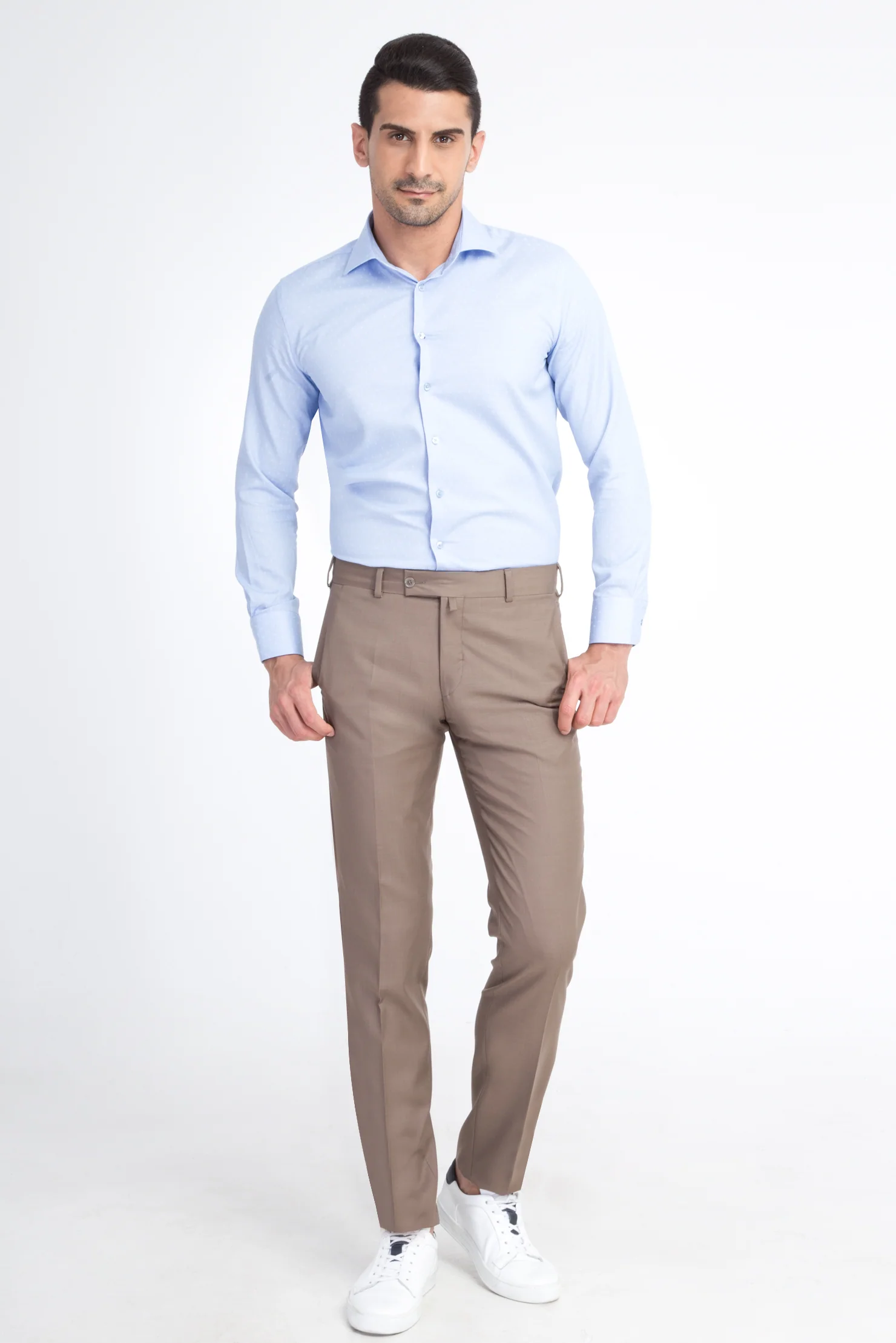 Toprak 7 Drop Slim Fit Dar Kesim Yünlü Klasik Kumaş Pantolon - Image 2