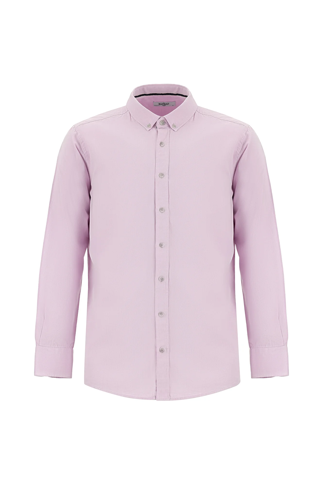Toz Pembe Uzun Kol Regular Fit Spor Pamuk Düğmeli Yaka Oxford Gömlek - Image 7