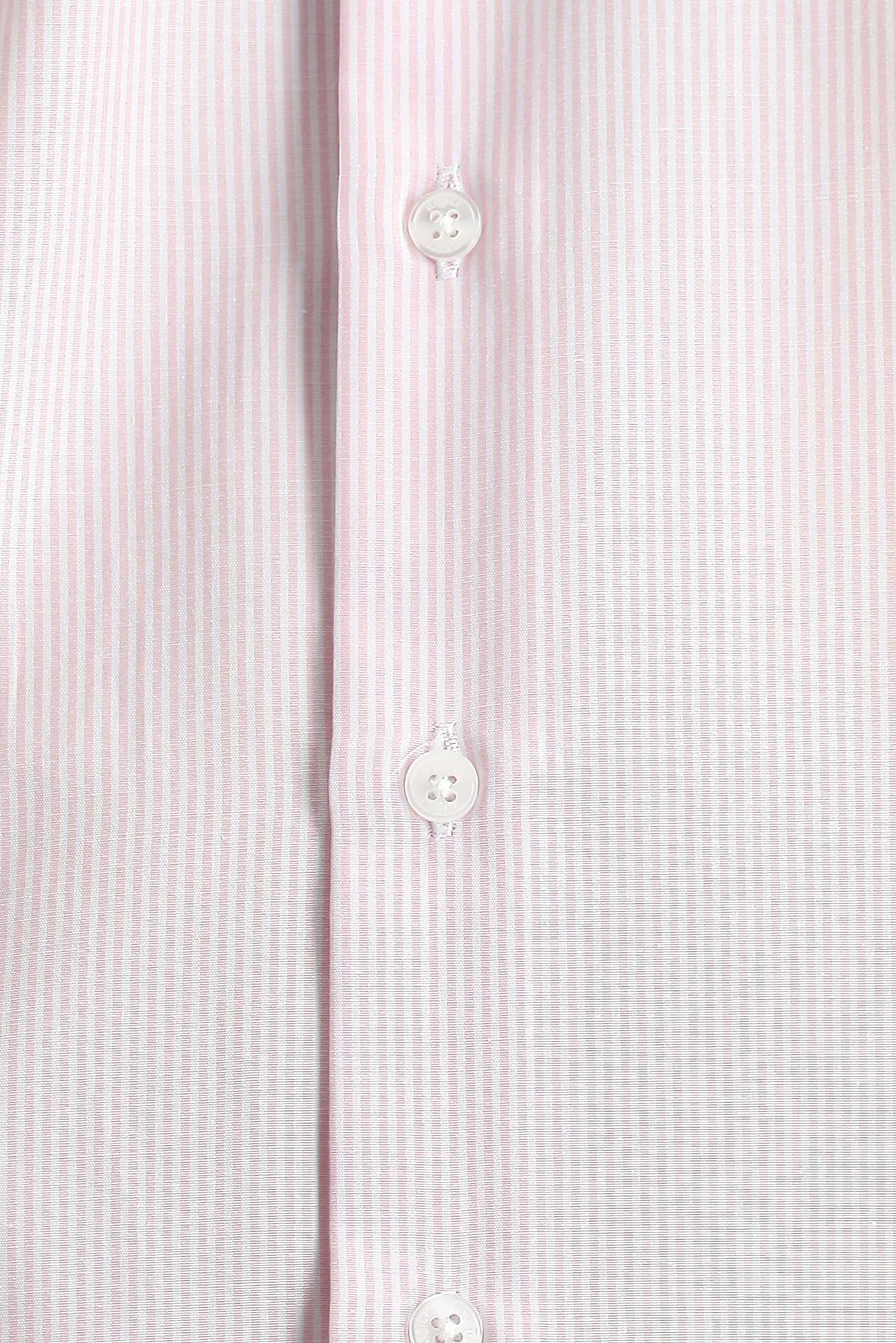 Toz Pembe Uzun Kol Slim Fit Dar Kesim Çizgili Pamuklu Kolay Ütülenebilir Gömlek - Image 4