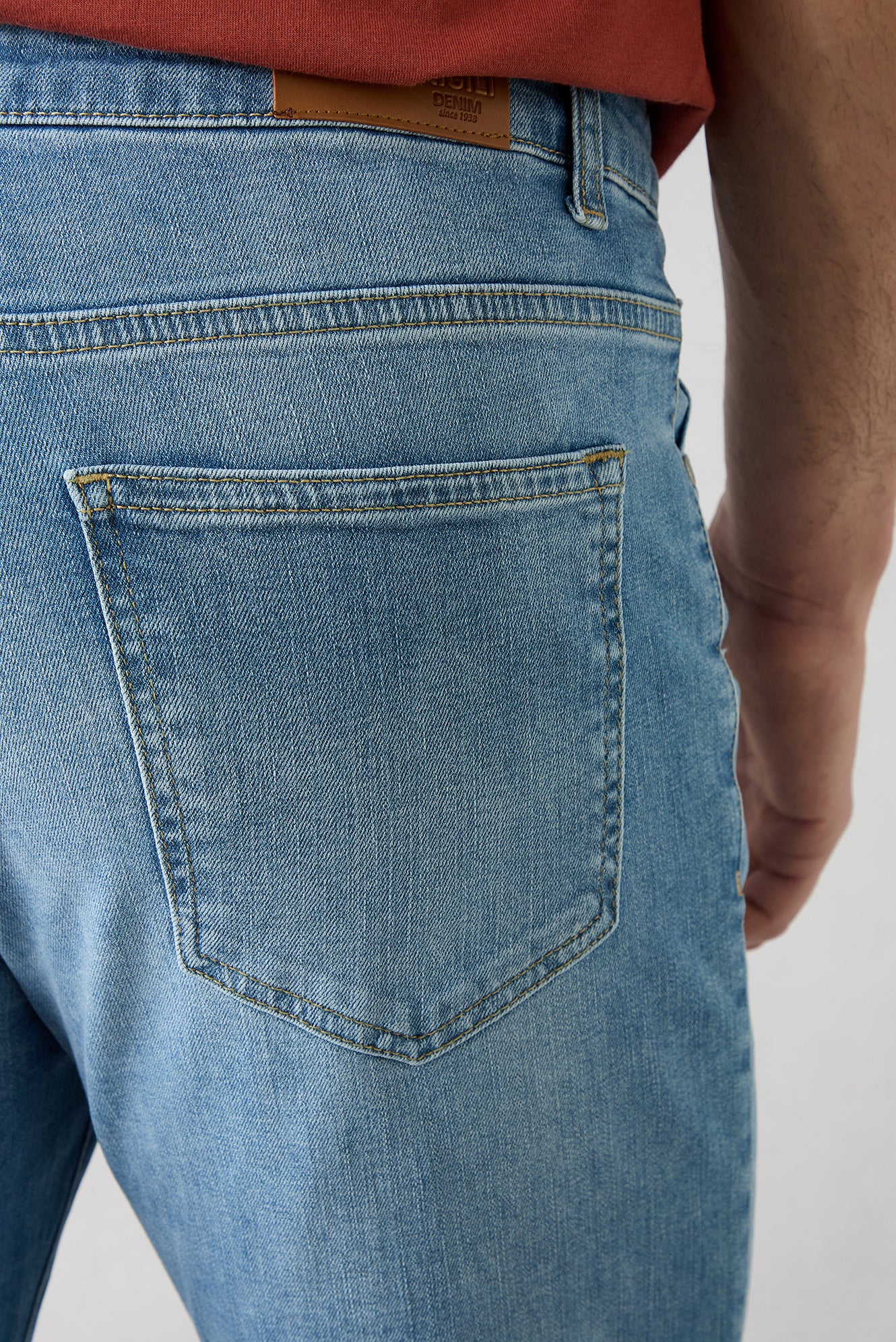 Uçuk Mavi Slim Fit Dar Kesim 5 Cep Pamuklu Likralı Denim Pantolon - Image 5