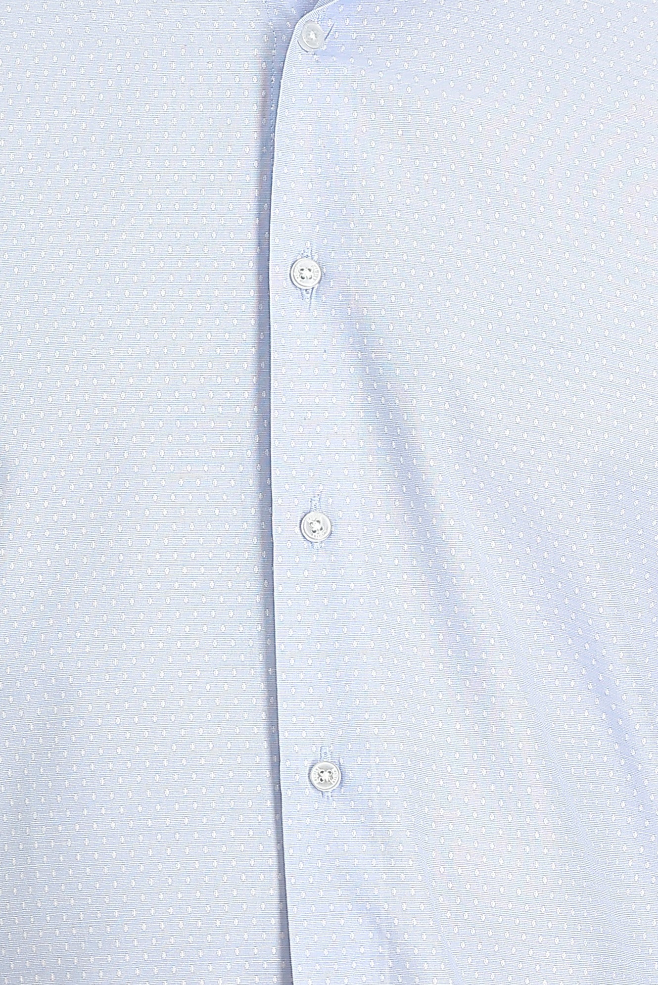 Uçuk Mavi Uzun Kol Slim Fit Dar Kesim Desenli Oxford Pamuklu Kolay Ütülenebilir Gömlek - Image 4