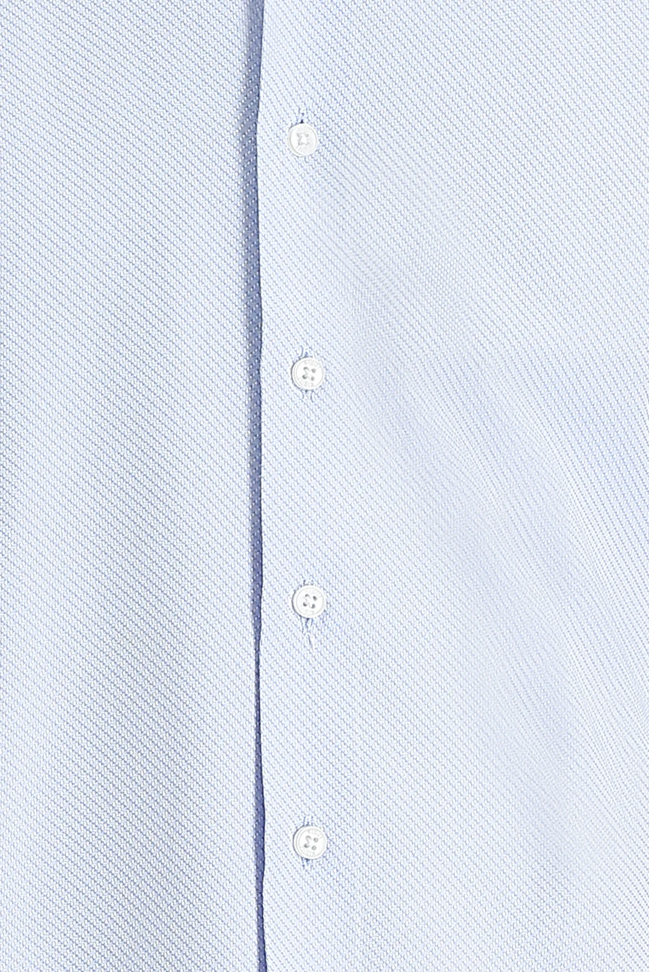 Uçuk Mavi Uzun Kol Slim Fit Dar Kesim Klasik Desenli Pamuklu Kolay Ütülenebilir Gömlek - Image 3