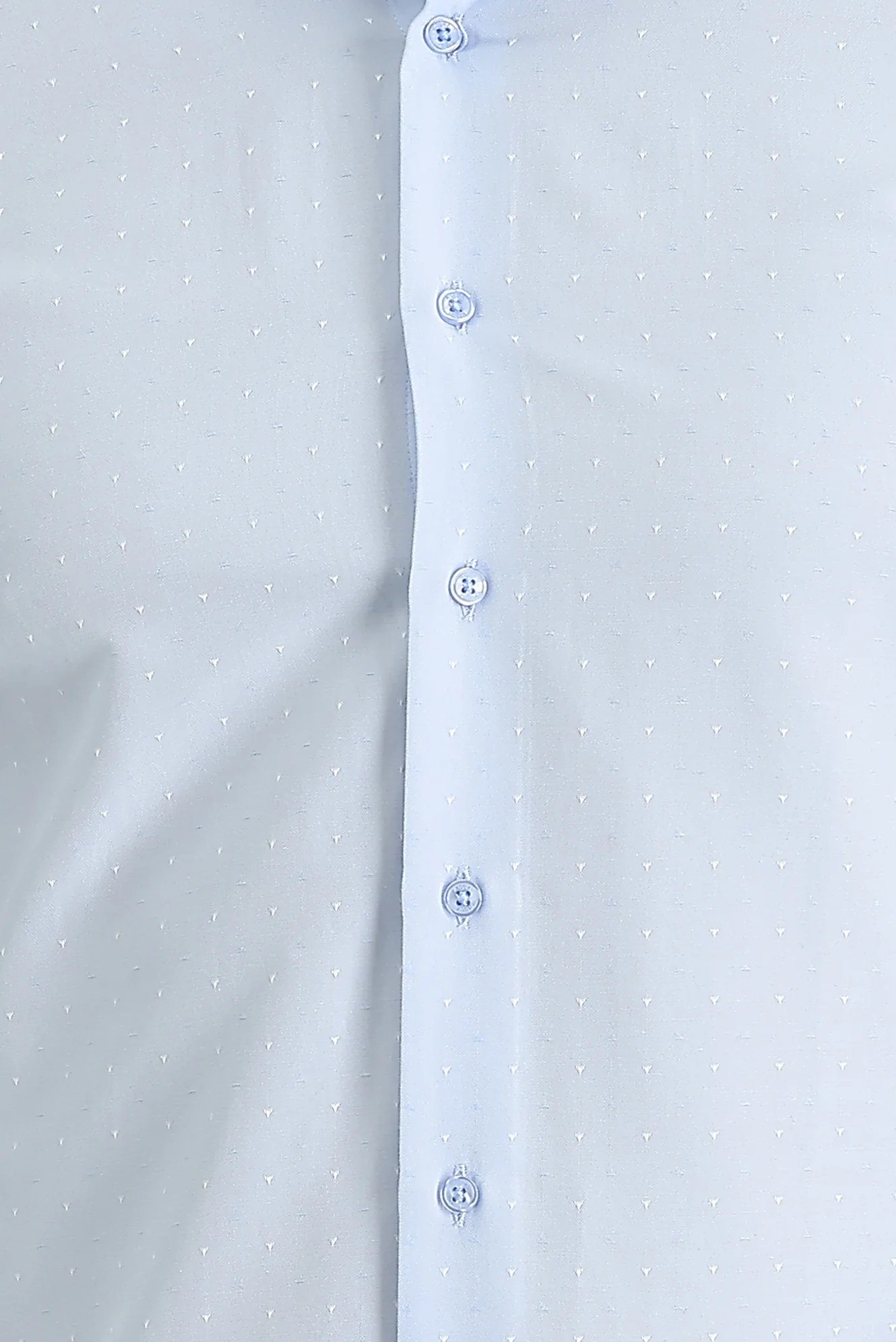 Uçuk Mavi Uzun Kol Slim Fit Dar Kesim Klasik Desenli Pamuklu Kolay Ütülenebilir Gömlek - Image 4