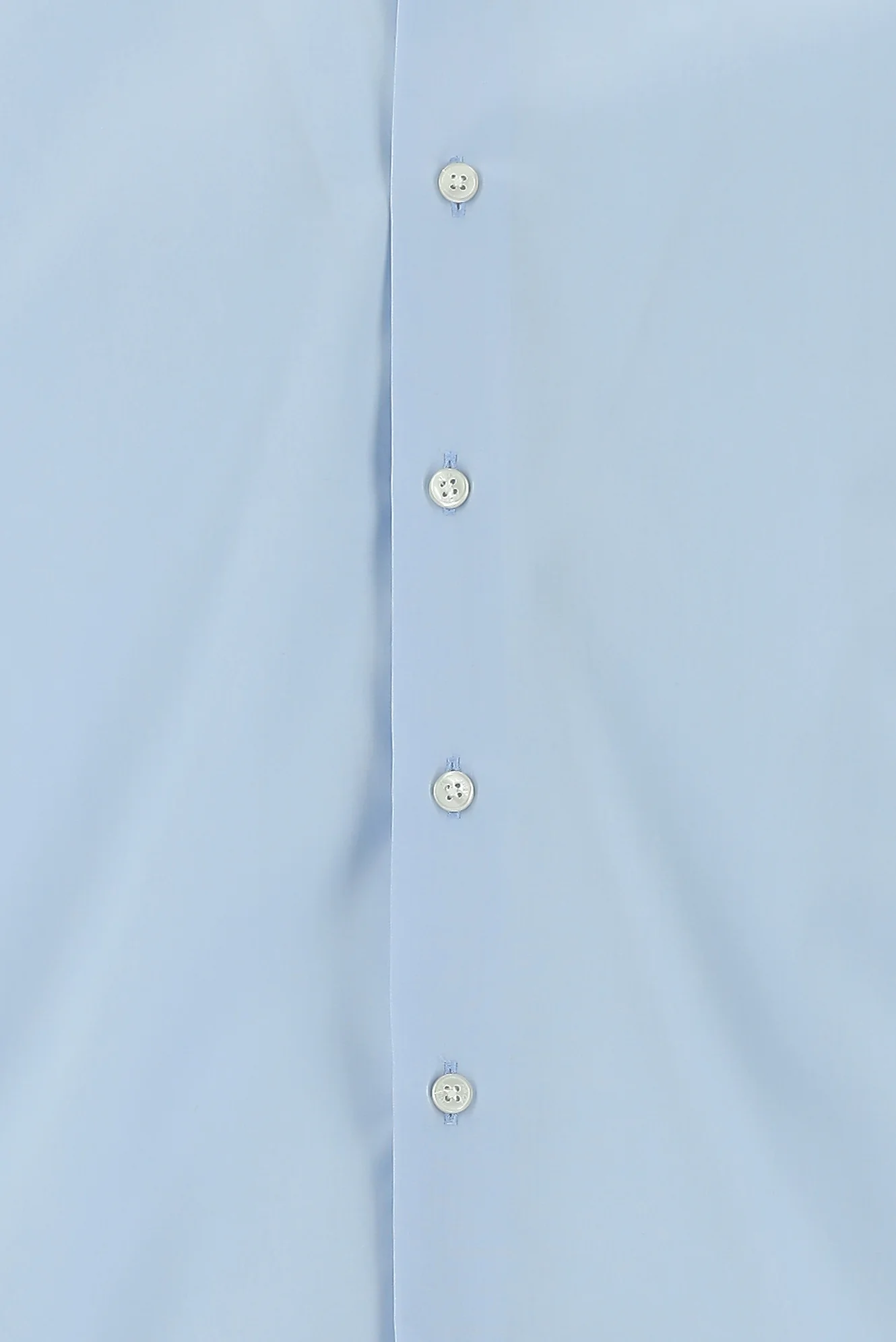 Uçuk Mavi Uzun Kol Slim Fit Düğmeli Yaka Pamuklu Non Iron Ütü Gerektirmeyen Gömlek - Image 5