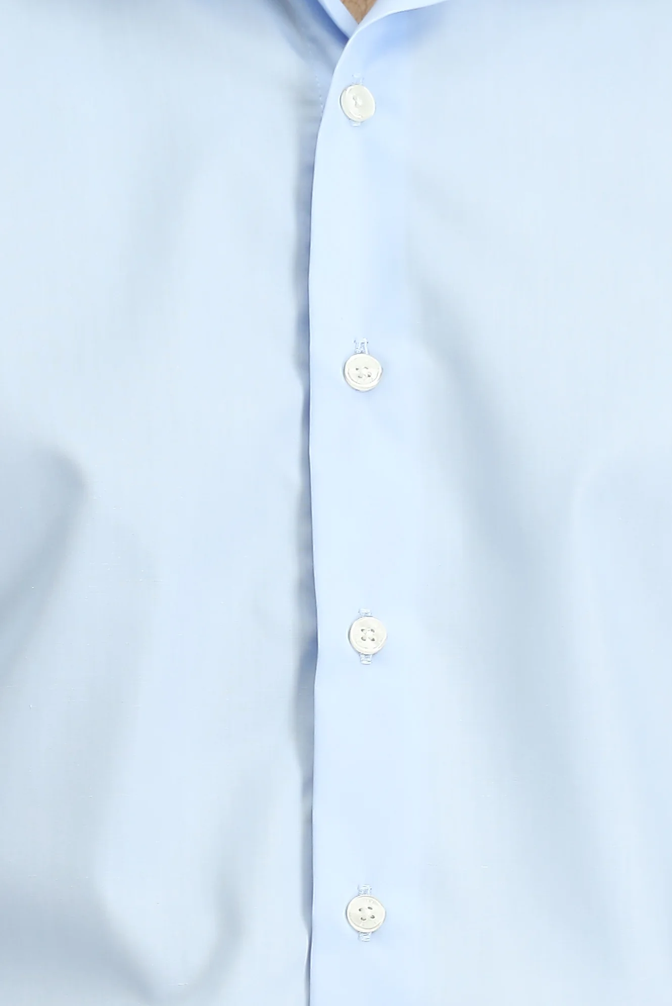 Uçuk Mavi Uzun Kol Slim Fit Non Iron Ütü Gerektirmeyen Pamuklu Klasik Gömlek - Image 5