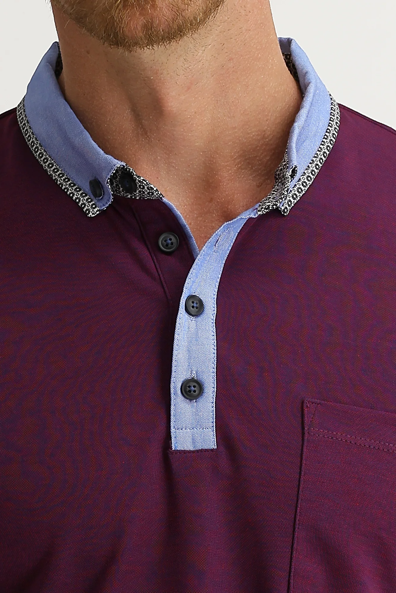 Vişne Cepli Polo Yaka Slim Fit Dar Kesim Tişört - Image 3