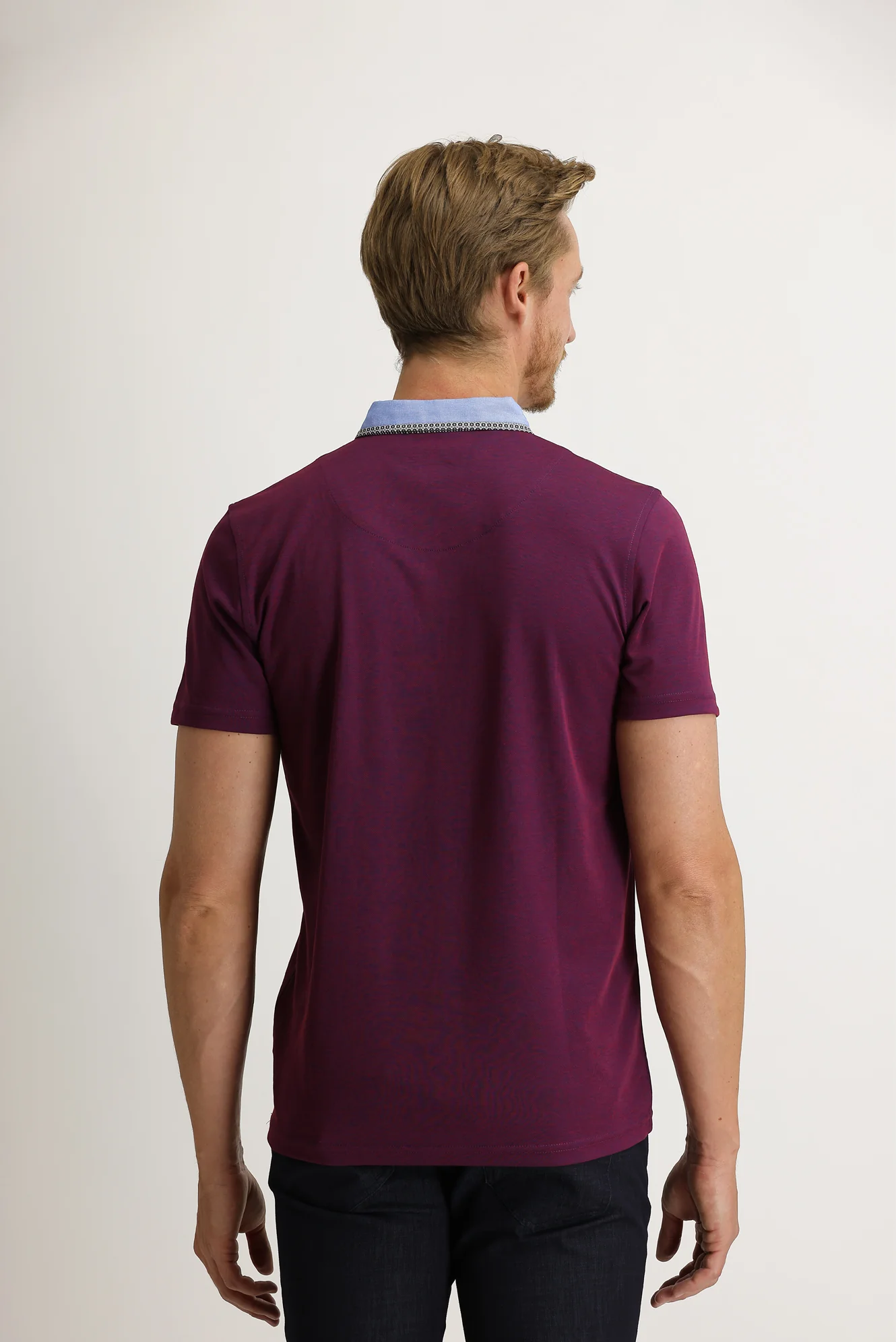 Vişne Cepli Polo Yaka Slim Fit Dar Kesim Tişört - Image 4