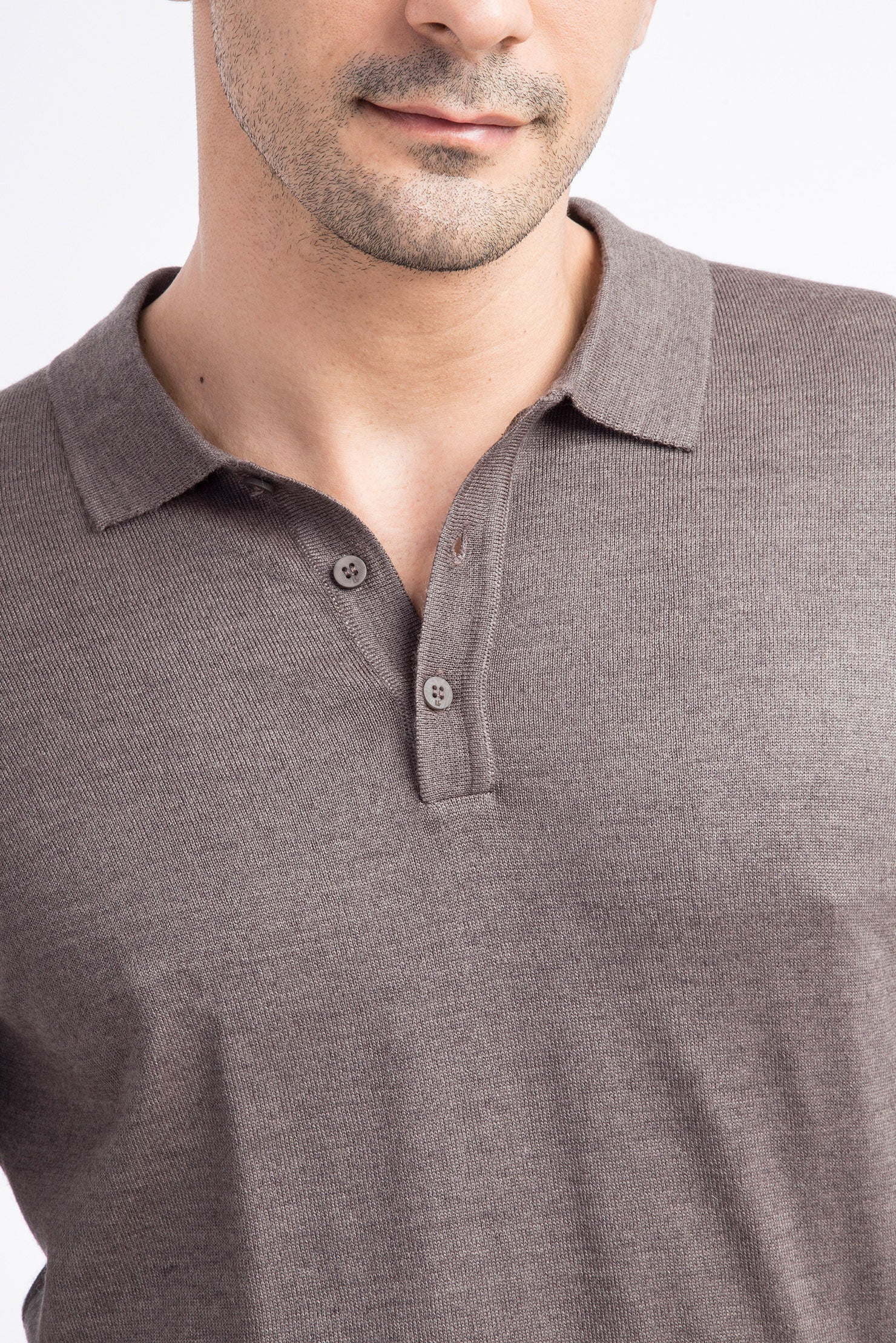 Vizon Polo Yaka Regular Fit Yünlü Triko Kazak - Image 2