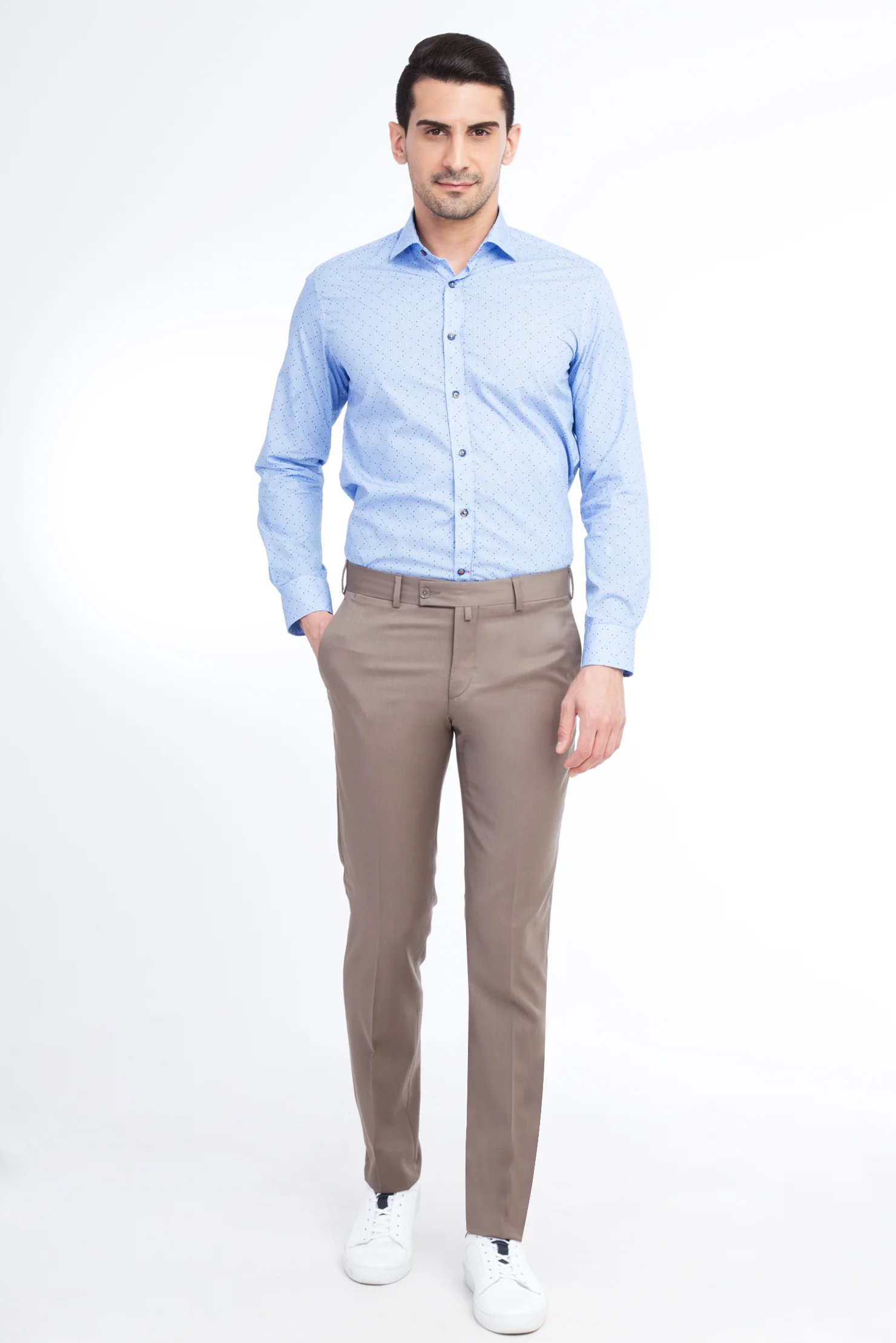 Vizon 7 Drop Slim Fit Dar Kesim Yünlü Klasik Kumaş Pantolon