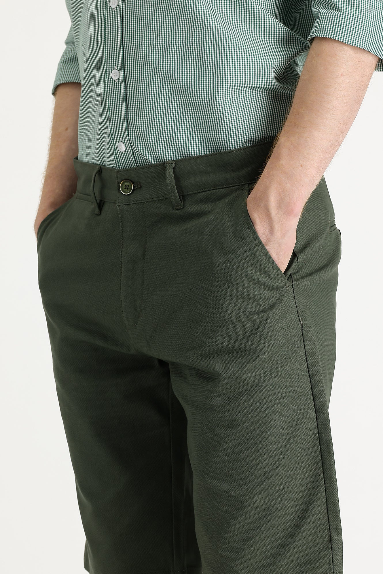 Yağ Yeşili-Olive Regular Fit Standart Kesim Bermuda Şort - Image 4