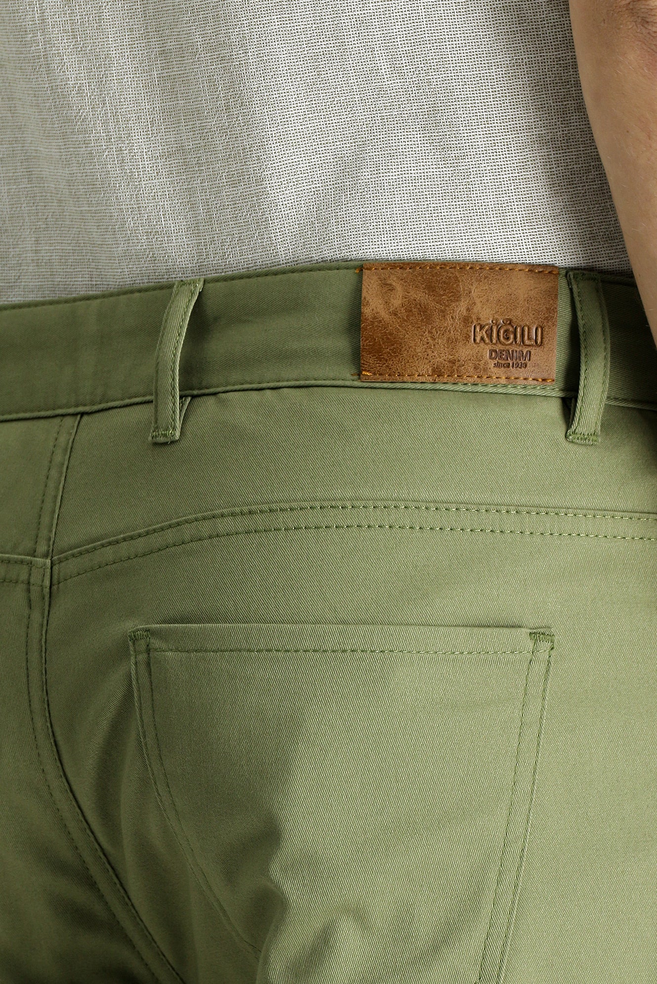 Yağ Yeşili-Olive Relaxed Fit Rahat Kesim Bermuda Şort - Image 5