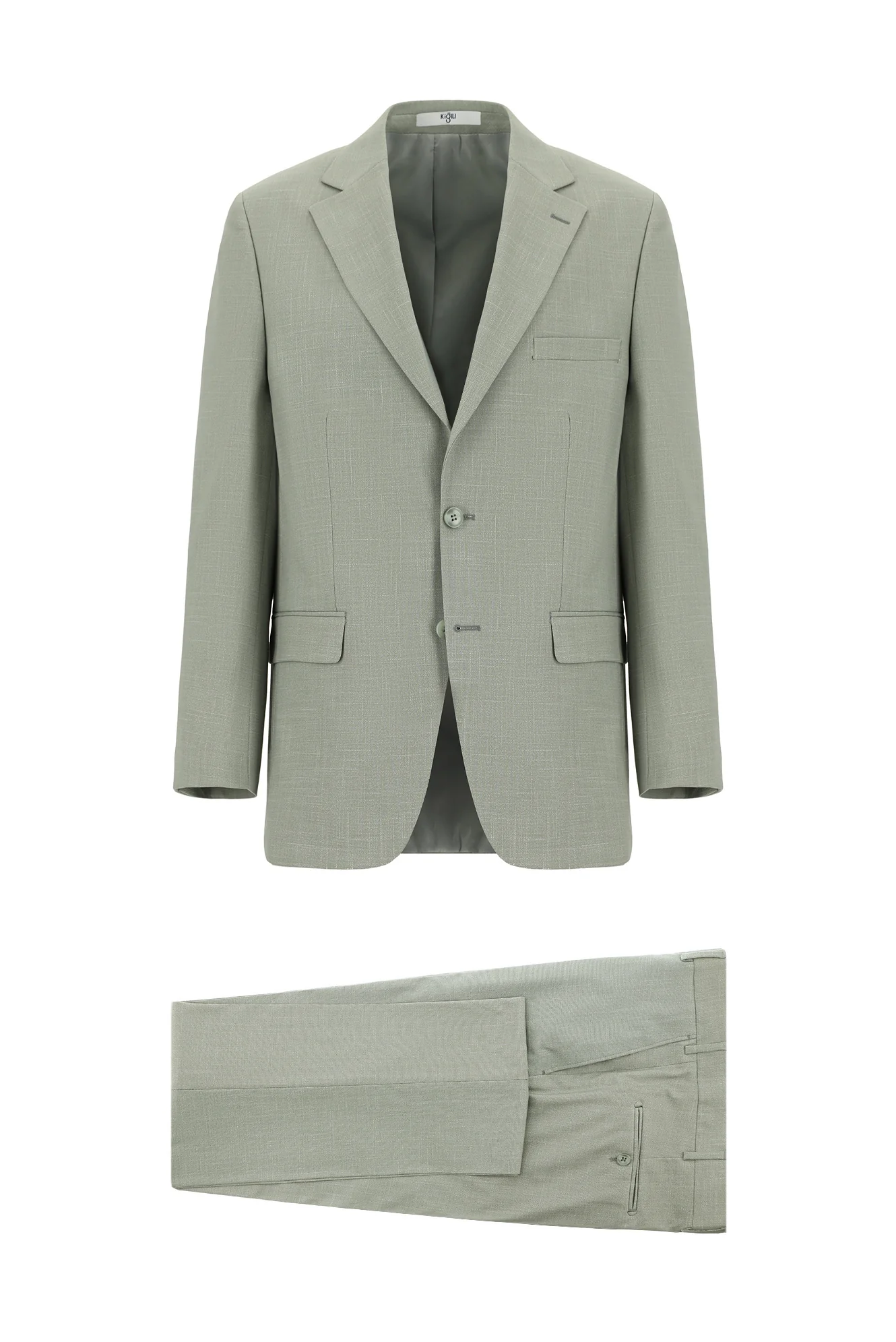 Yağ Yeşili-Olive 4 Drop Relaxed Fit Rahat Kesim Desenli Takım Elbise