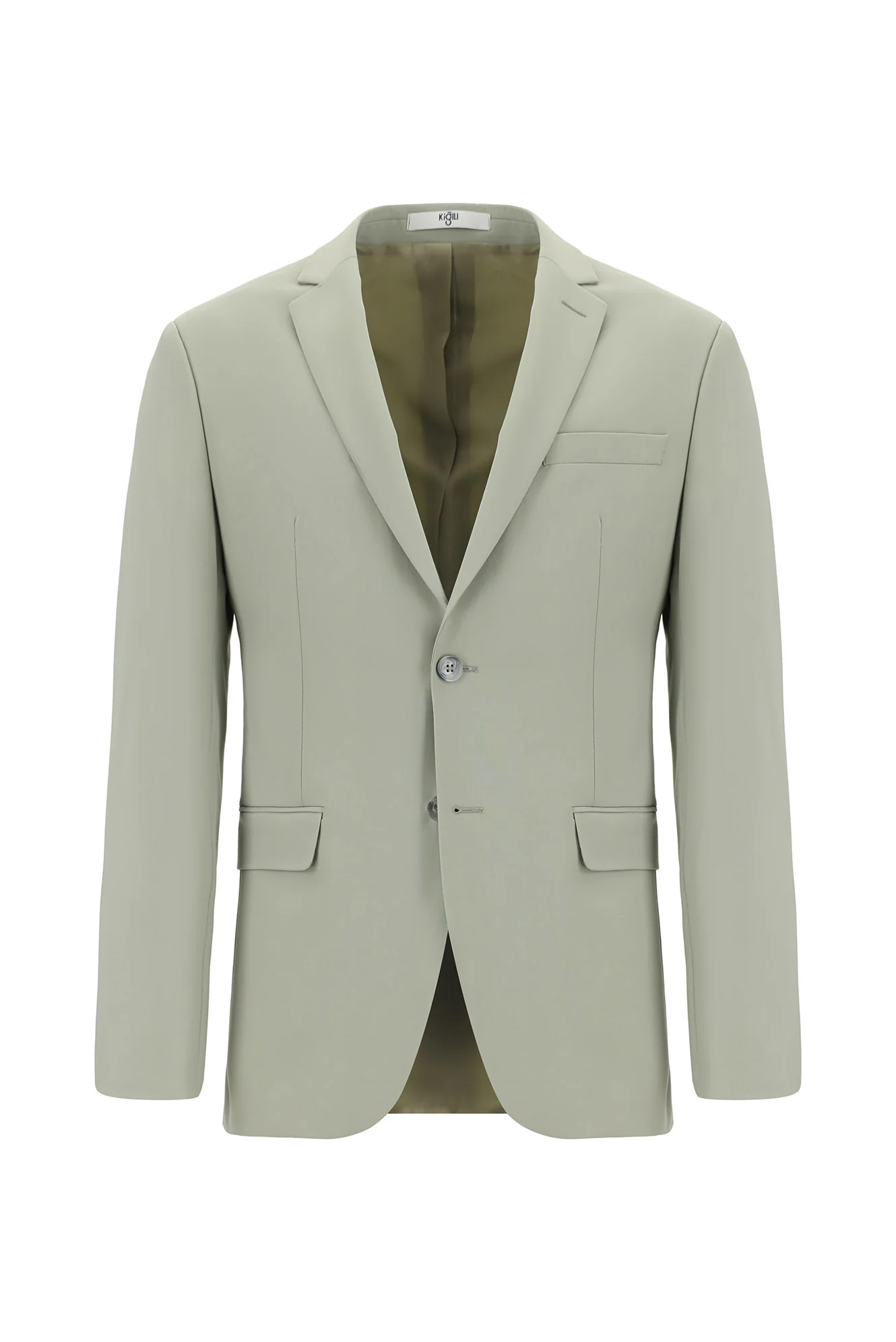Yağ Yeşili-Olive 4 Drop Relaxed Fit Rahat Kesim Yünlü Takım Elbise - Image 2