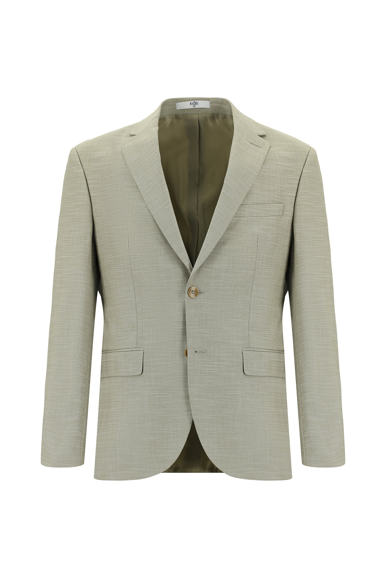 Yağ Yeşili-Olive 7 Drop Super Slim Fit Eksra Dar Kesim Desenli Takım Elbise - Image 2