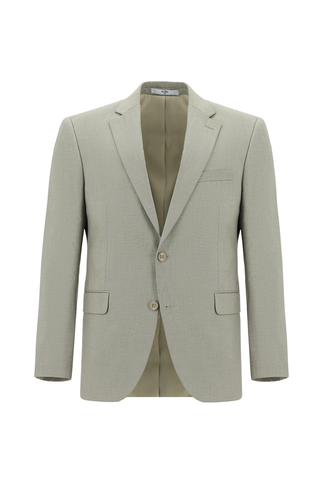 Yağ Yeşili-Olive 7 Drop Super Slim Fit Eksra Dar Kesim Desenli Takım Elbise - Image 2