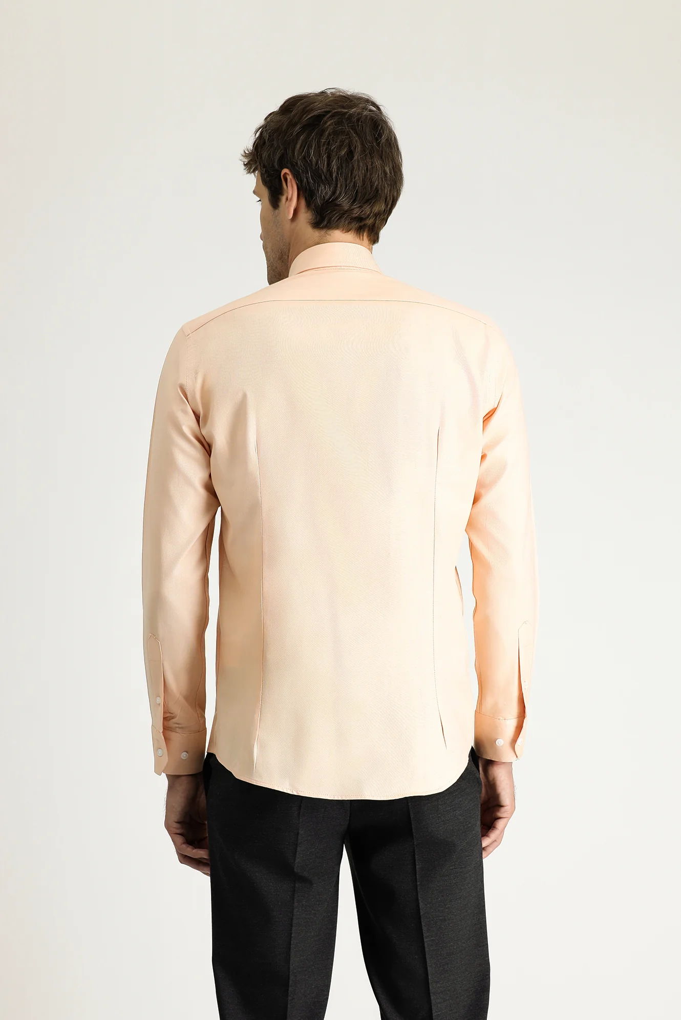Yavru Ağzı Uzun Kol Slim Fit Dar Kesim Oxford Pamuk Düğmeli Yaka Gömlek - Image 4